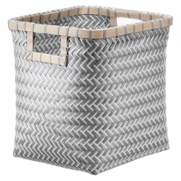 Room Essentials | Gray Chevron Woven Cube Storage Bin - Picture 1 of 6